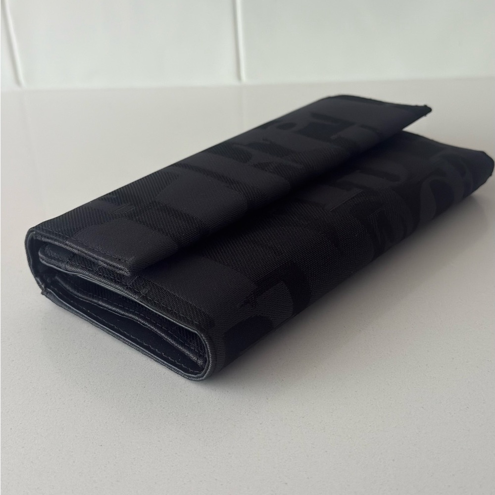 Gianfranco Ferré GFF Logo Wallet – Black Monogram Nylon & Leather Trim